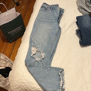 Women's Distressed Blue Jeans